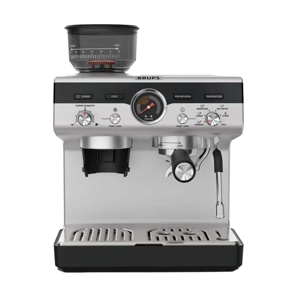 Кавоварка ріжкова Krups Precision+ чорно-сіра, 3.5 л (XP804T10)