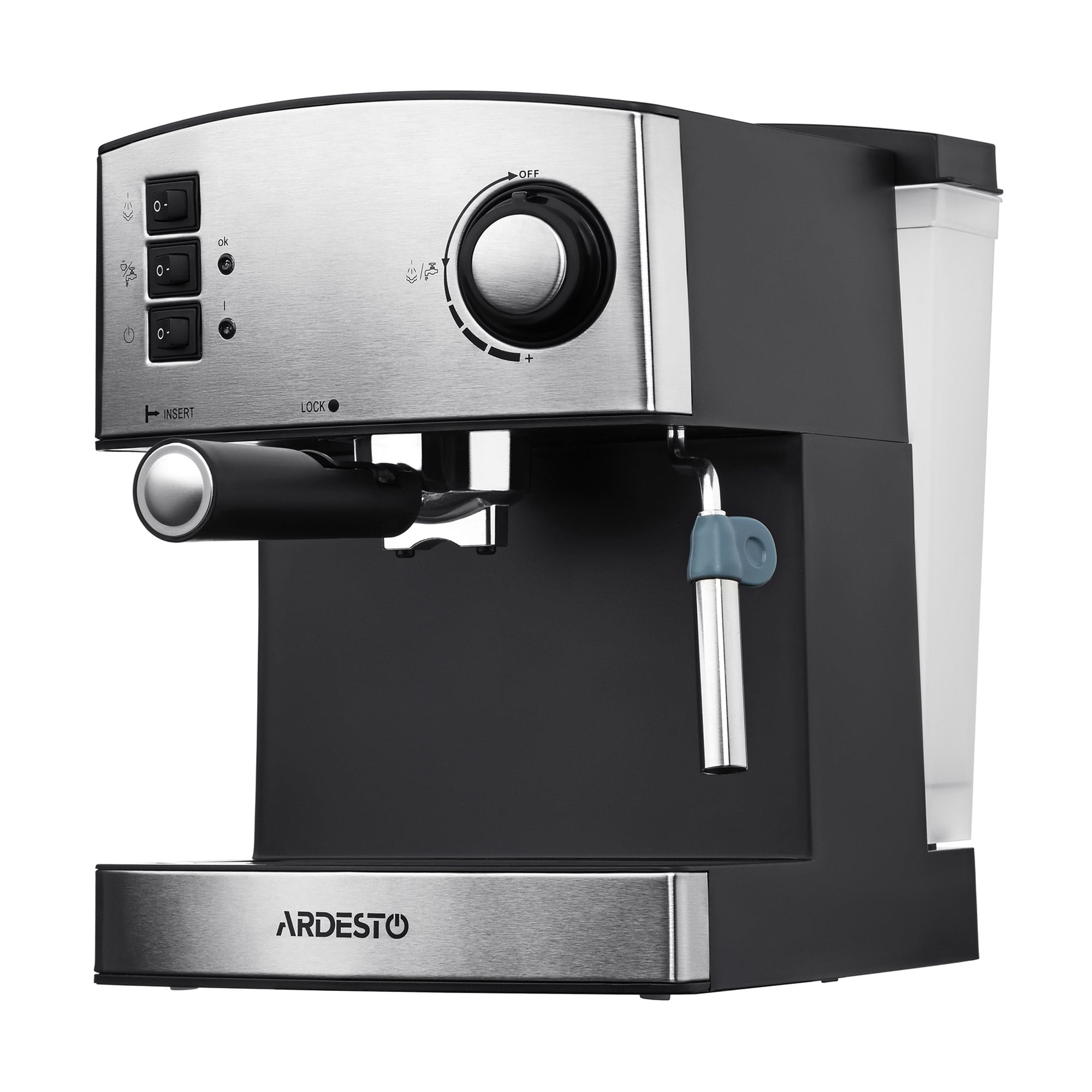 Ріжкова кавоварка Ardesto Steel Collection сріблясто-чорна, 1.6 л (YCM-E1600)